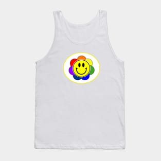 Rainbow Flower Smiley Face Tank Top